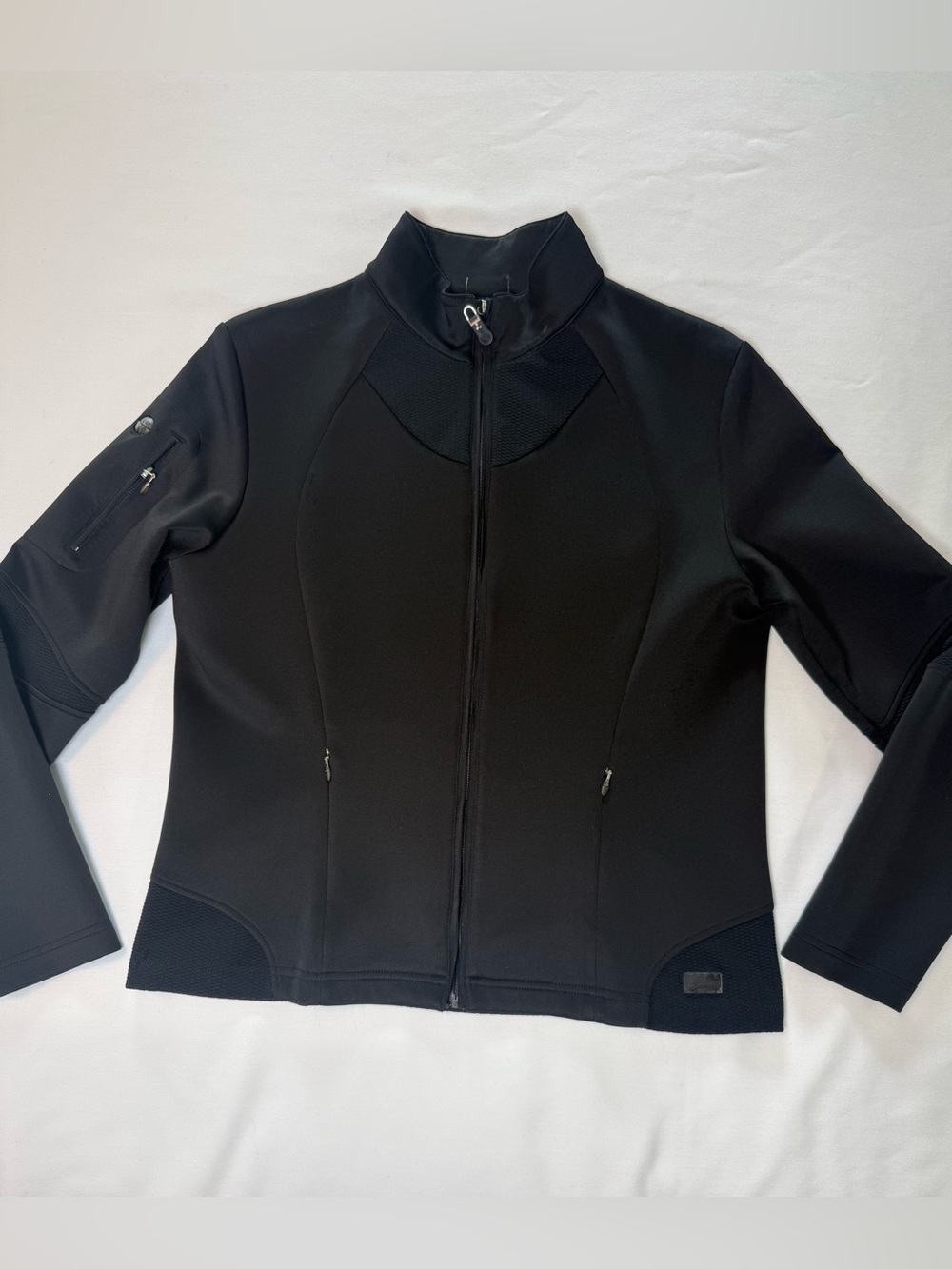 Swing Womens Full Zip Performance Jacket Size Medium Black Golf Tennis Wear